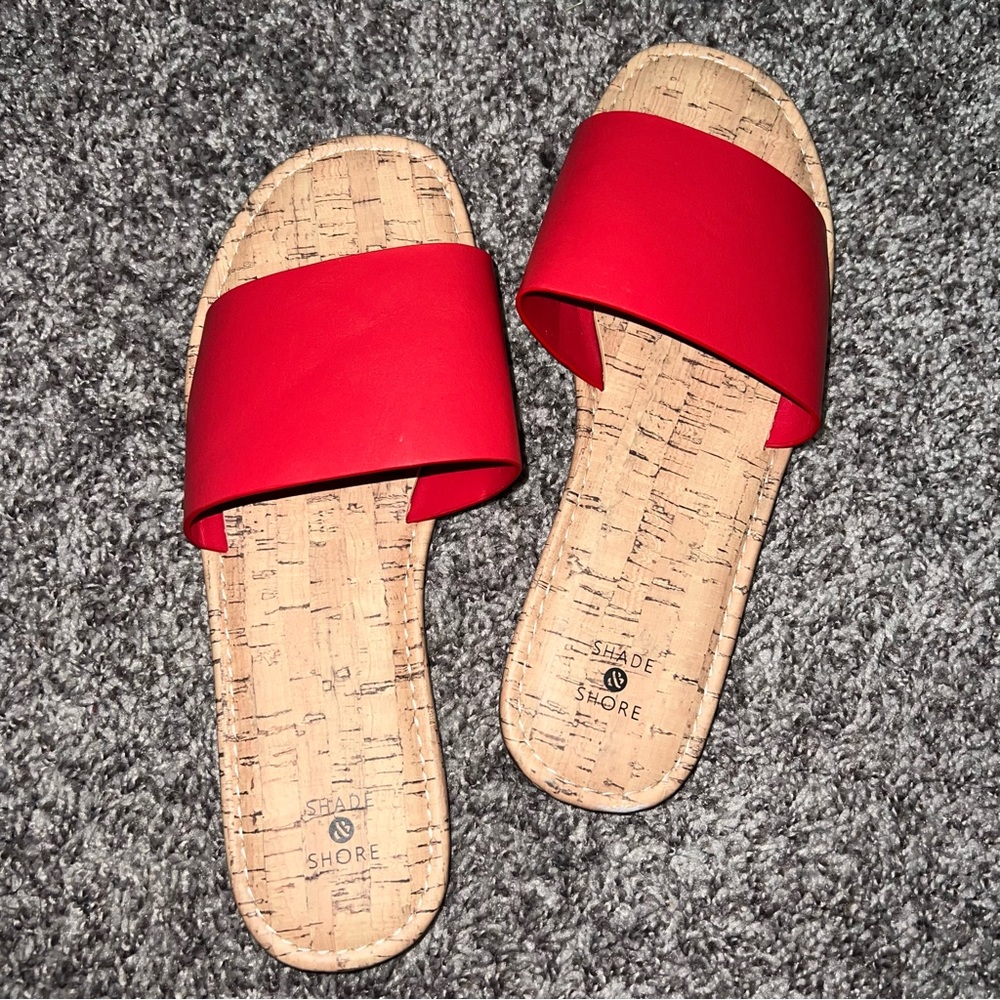 Shade & Shore Melany Square Toe Slide Sandals